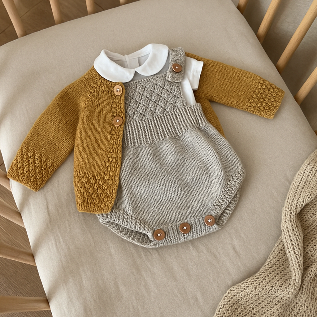 Pineapple Cardigan and Romper set Knitting Pattern