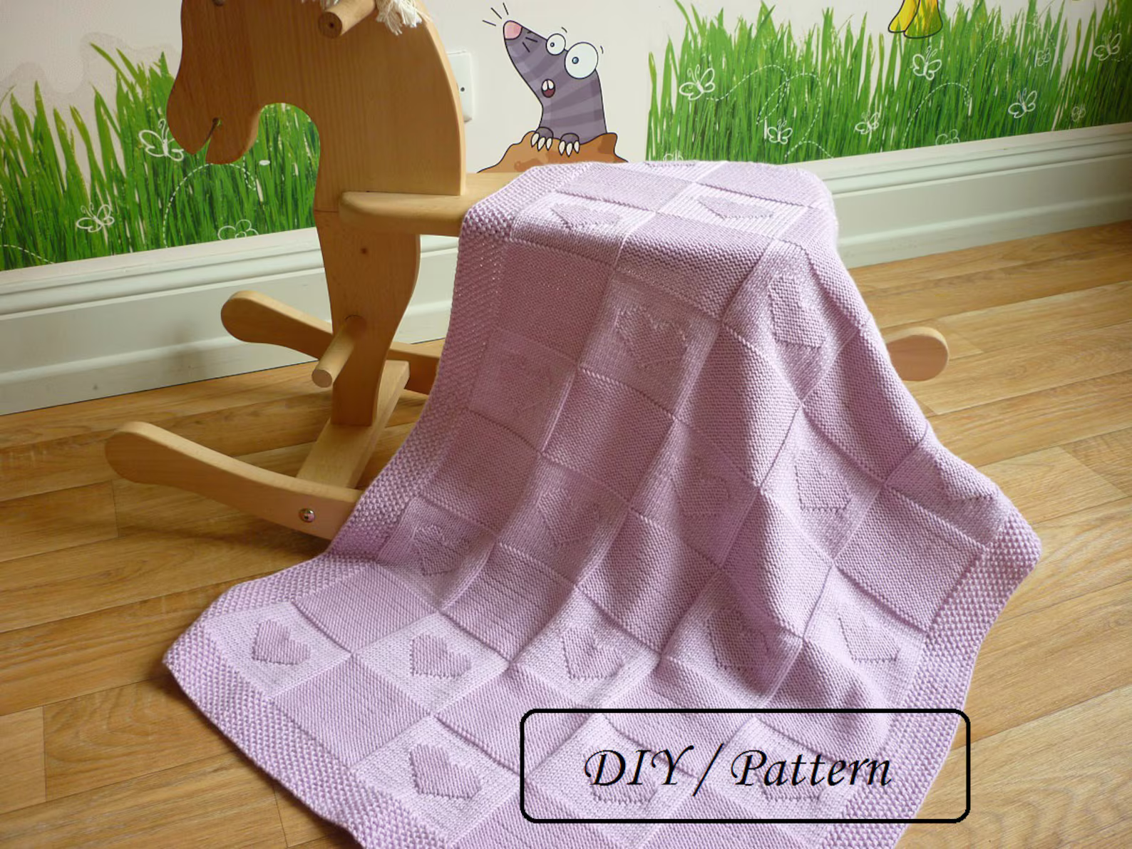 Charlotte Heart Baby Blanket – Reversible Knitting Pattern