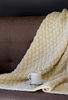 Billowy Knit Throw Quilted Look Blanket Knitting Pattern