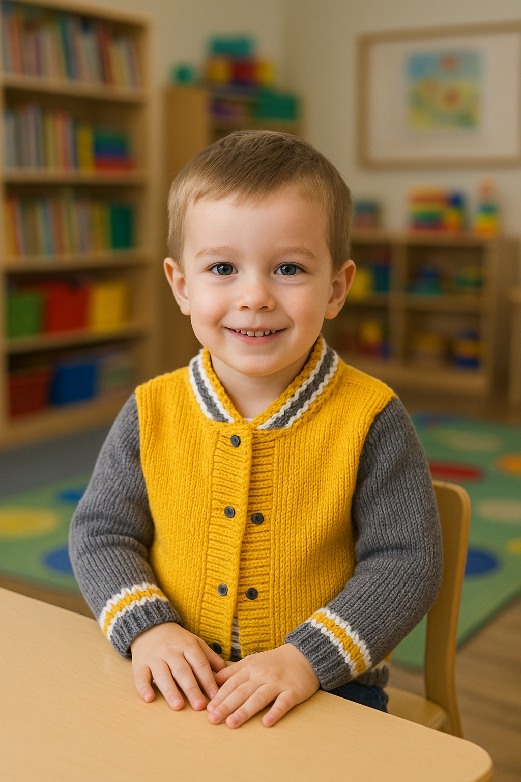 Kids Varsity Jacket Knitting Pattern