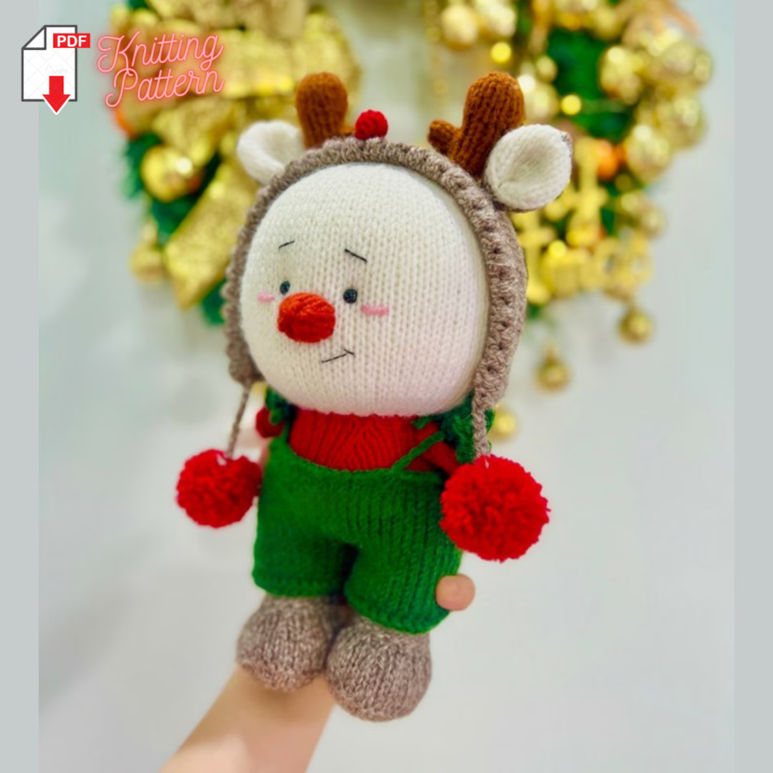 Snowman Christmas Ornament Knitting Pattern