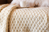 Billowy Knit Throw Quilted Look Blanket Knitting Pattern