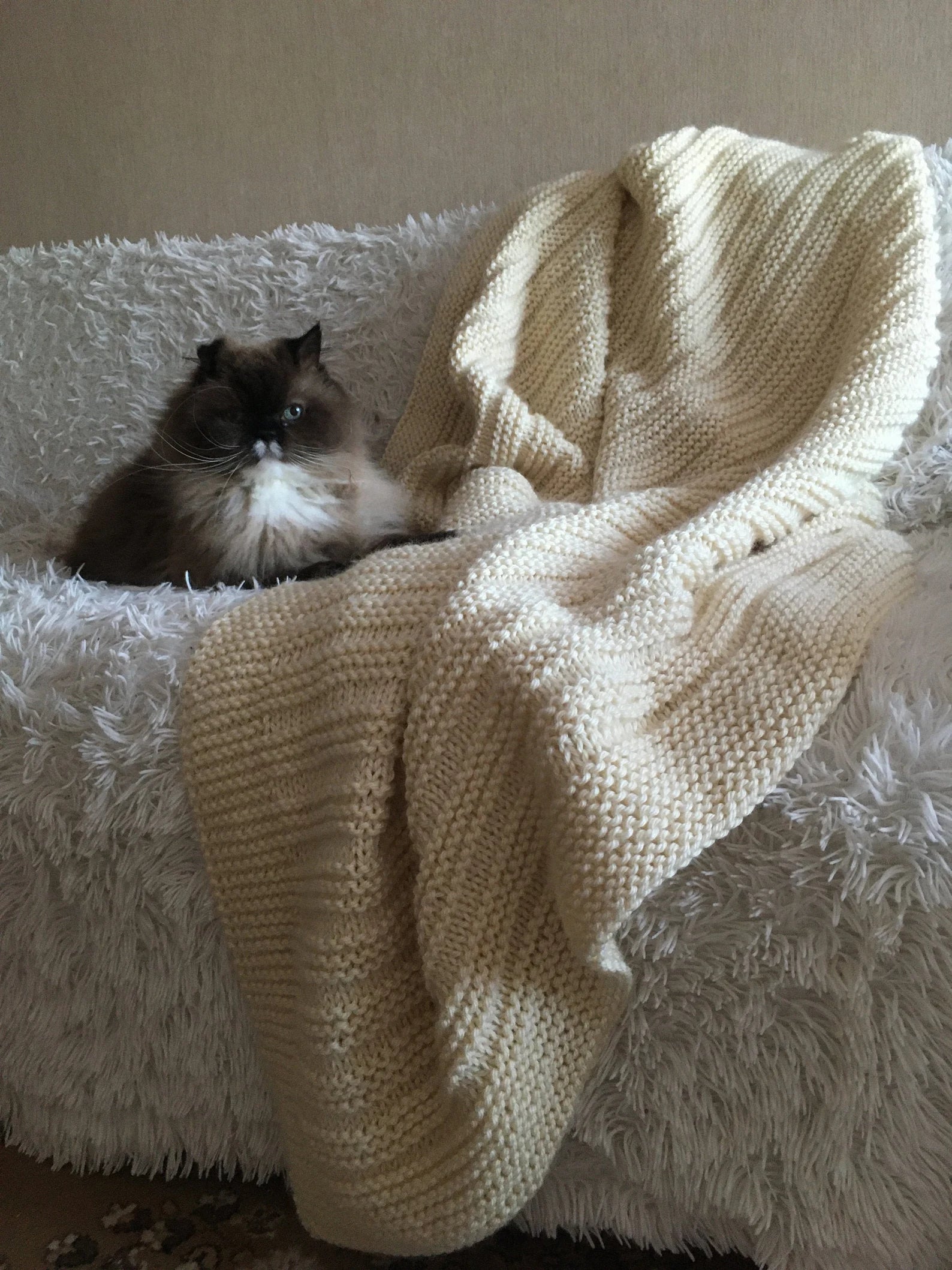Cozy Throw Blanket - Knitting Pattern -(Multiple Sizes).